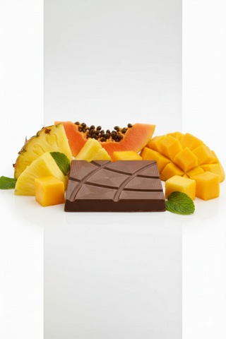 Tropikal Meyveli Sütlü Çikolata 5 Li Set Bolu Çikolatası- Gerçek Ananas, Mango Ve Papaya