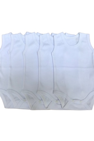 Özdemirli Bebe Bebelino Çıtçıtlı Askılı Badi 5'li - Beyaz