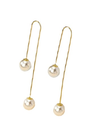 Moveevo Geometrik Gündüz & Akşam Stili Gümüş Renkli Kelebek Desenli Sürekli Parlayan Küpe Gold