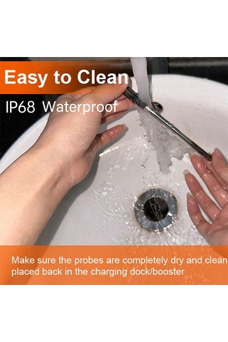 Teltree Bluetooth Et Termometresi, 150m Menzil, Akıllı Uygulama Kontrolü, Alarm Ve Zamanlama Fonksiyonu, 304 Çelik Prob, Şarjlı Depolama Tabanı İle Dış Mekan Izgara Termometresi