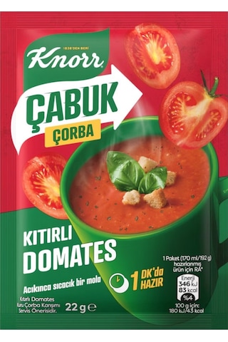 Knorr Çabuk Çorba Kıtırlı Domates 22 Gr X 24 Adet