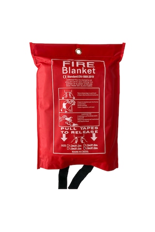 Cam Elyafı Fiberglass Yangın Battaniyesi 150x180 Cm Fire Blanket Cepli Model