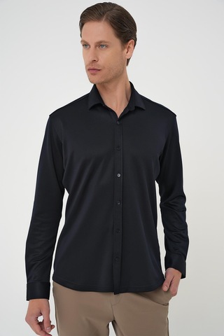 Efor G 1583 Slim Fit Lacivert Klasik Gömlek Lacivert
