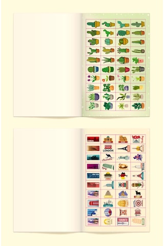 Sticker Book 2100 Adet Renkli Etiket Bang