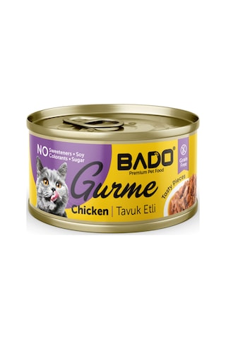 Bado Gurme Yaş Yetişkin Kedi Maması Tavuklu 85 Gr 12 Adet