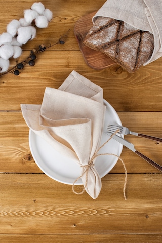 Doku | 2'li Organik Ham Keten Peçete 40 X 40 Cm