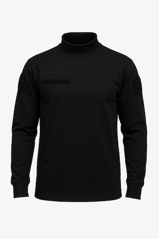 İş, Güvenlik, Personel Yarım Boğazlı Siyah Kazak Sweatshirt Siyah