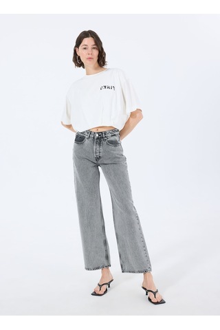 Hugo Gri Kadın %100 Pamuk Straight Denim Pantolon 50539781