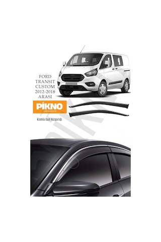 Ford Transit Custom 2012-2018 Arası Kromlu Cam Rüzgarlığı 2'li Set A+ Plus