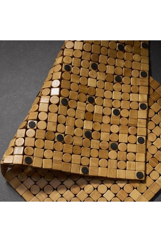 Bambu Banyo Matı, 50x80 Cm, Kaymaz Taban, Doğal Ahşap, Suya Dayanıklı
