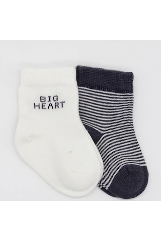 Bistyle Big Heart Penye Soket Çorap 2'li Bs10117 Antrasit Antrasit