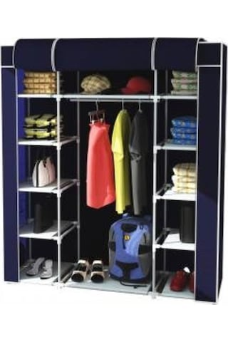 Sepettenevar Çift Yandan Raflı Askılı Kaliteli Bez Dolap - Rengarenk