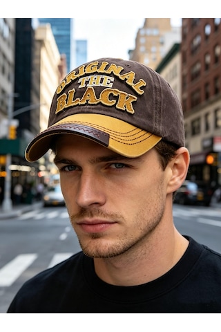 Valkyrie Original The Black Nakışlı Unisex Beyzbol Şapkası Vintage Eskitme Pamuk Ayarlanır Kahve Sarı kahverengi