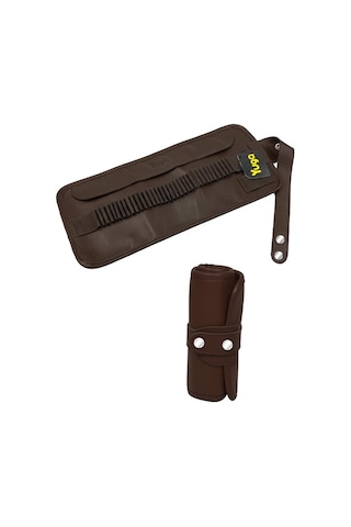 Yuga Suni Deri 36 Gözlü Rulo Kalemlik Kahverengi Kahverengi