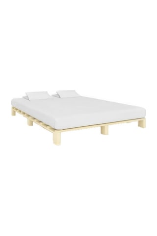 Masif Doğal Ahşap Platform Karyola Natural Renk 200x200