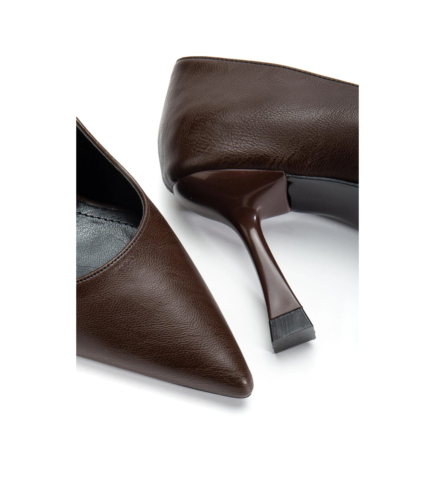 Suins Cateline Model Kadın Topuklu Metalik Özel Renk Stiletto Ayakkabı Kahve