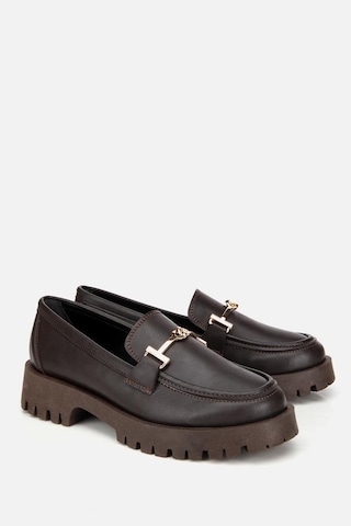 Yaya By Hotiç Yaya Kadın Kahverengi Tokalı Klasik Loafer