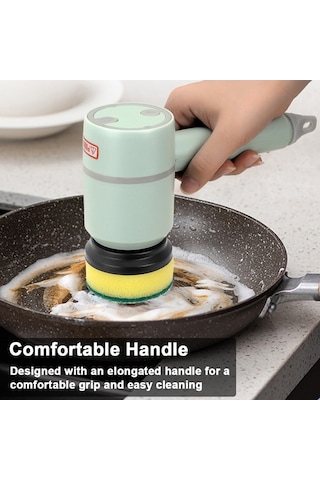 Pazly Kablosuz Temizleme Fırçası Seti - Beyaz, 4 Fırça Başlığı, Ev Temizliği Yardımcısı