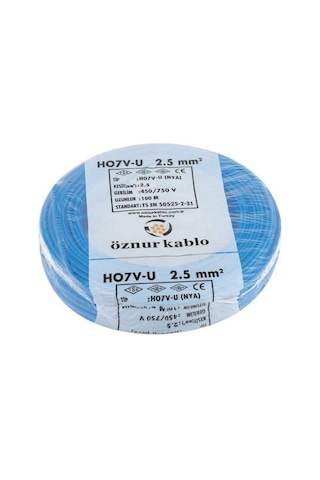 Öznur 2,5 Mm Nya Kablo Mavi-100 Metre