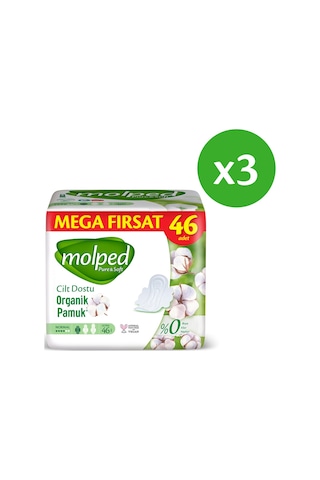 Molped Pure&Soft Hijyenik Ped Normal Süper Mega Paket 138 Adet