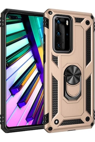 Huawei P40 Pro Kılıf Zore Vega Kapak Gold