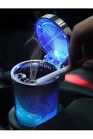 Araç İçi Oto Kokusuz Küllük Rgb Işıklı Kapaklı 1239642