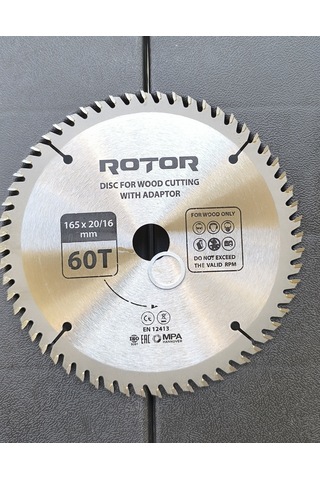 Ahşap Kesme Diski Rotor 165 20/16 Adaptörlü 60t