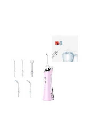 Elektrikli Diş Yumruk Diş Ölçekleyici Su Ipi Ev Taşınabilir Ağız Temizleme Makinesi Pembe