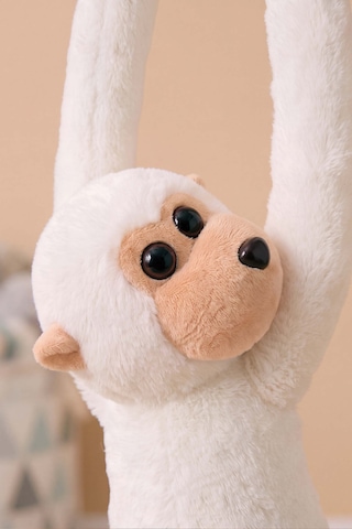 Beyaz Elleri Yapışabilen Maymun Peluş Oyuncak
