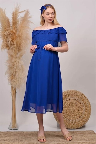 Kadın Kuşaklı Şifon Hamile Elbisesi Dphml8060 Saks