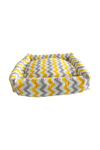 Yıkanabilir Zigzag Desenli Kedi ve Köpek Yatağı 60 x 45 x 17 CM