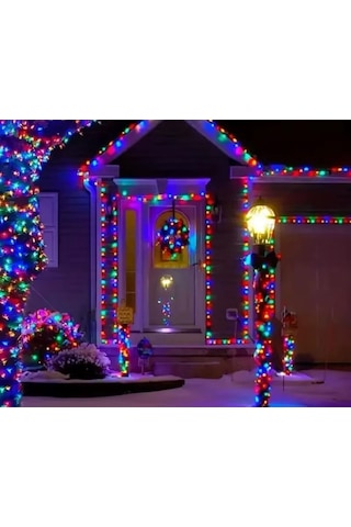 Coverzone 10 Metre Fişli Rgb Led Işık Noel Yılbaşı Ağacı Işığı Led Ampül Çam Ağacı Balkon Merdiven Salon Diğer