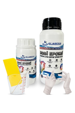 Glaresın Clear Epoxy Resın Ultra Şeffaf Hızlı 750 Gram Hobi Sanat Art Tepsi İnce Döküm Epoksi Reçine Kıt