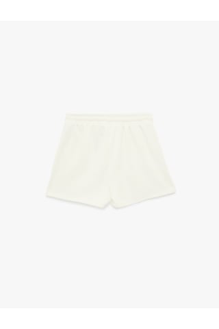Koton Rahat Kalıp Viskon Karışımlı Beli Bağcıklı Mini Spor Şort Ekru 6sak40055nk Ekru