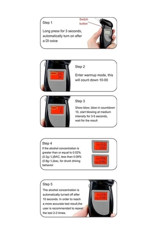 Dancemonkey Taşınabilir Alkolmetre, El Tipi Alcotest