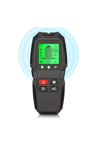 Xuweiwei Hw-qb6 Siyah 5li Duvar Tarayici Civi Bulucu Metal Ve Ac Tel Dedektoru Lcd Ekranli