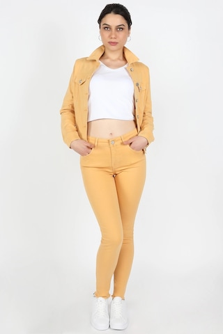 Kadın Gabardin Pantolon Sarı Çok Renkli