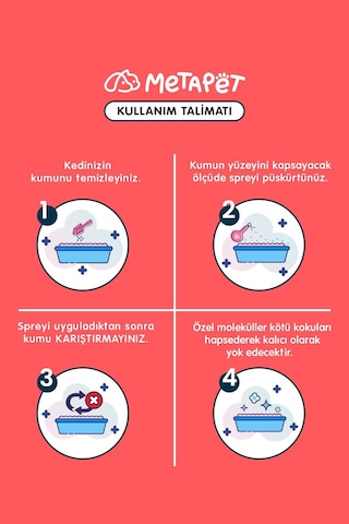 Metapet Nano Gümüş Özel Parfümsüz Kedi Kumu Koku Giderici 400 ML