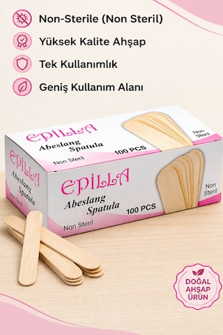 Epilla Abeslang Ağda Spatulası Ahşağ Dil Çubuğu-600 Adet