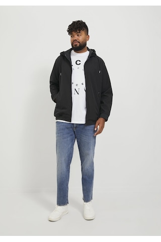 Jack & Jones Büyük Beden Kapüşonlu Ceket - Basic 12236331 Black Siyah