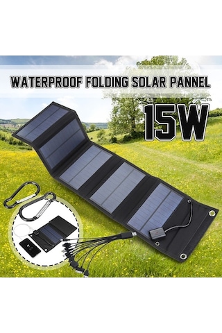 Pazly Monokristal Katlanabilir Güneş Paneli, Kablo İle Şarj Edilir, 70w, Ip65, Cep Telefonu, Tablet, Camp, Hiking, 650x185mm