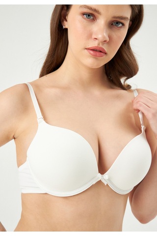 Eros Ekru Ersk130 Lilyum Kulaklı Double Push-up Tek Sütyen