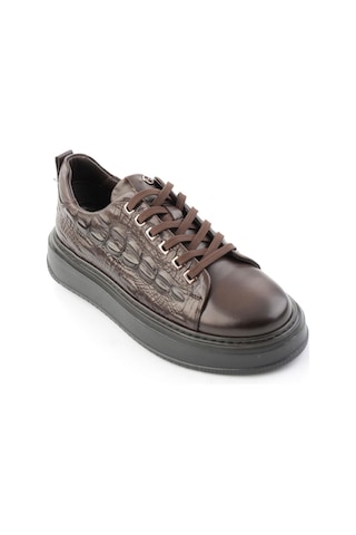Bambi Kahve Kroko Hakiki Deri Erkek Sneaker E01398070911