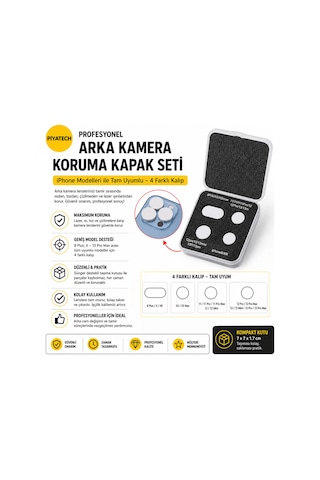 Iphone Uyumlu Lazer Cam Değişimi Ve Tamir Esnasında Arka Kamera Koruyucu Kapak Seti 4lü