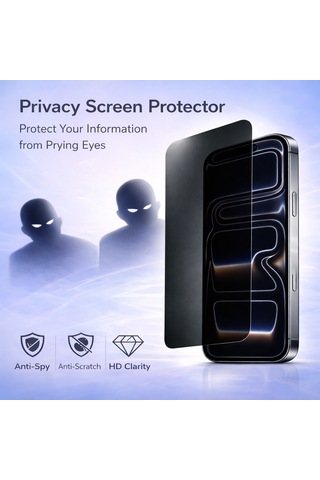 Pp Apple iPhone 17 Pro Max Uyumlu Hayalet Ekran Koruyucu Gizli Privacy