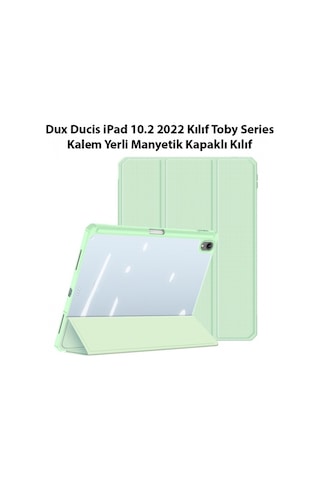 More TR Dux Ducis Apple Uyumlu iPad 10.2 2022 Kılıf Toby Series Kalem Yerli Manyetik Kapaklı Kılıf - Yeşil