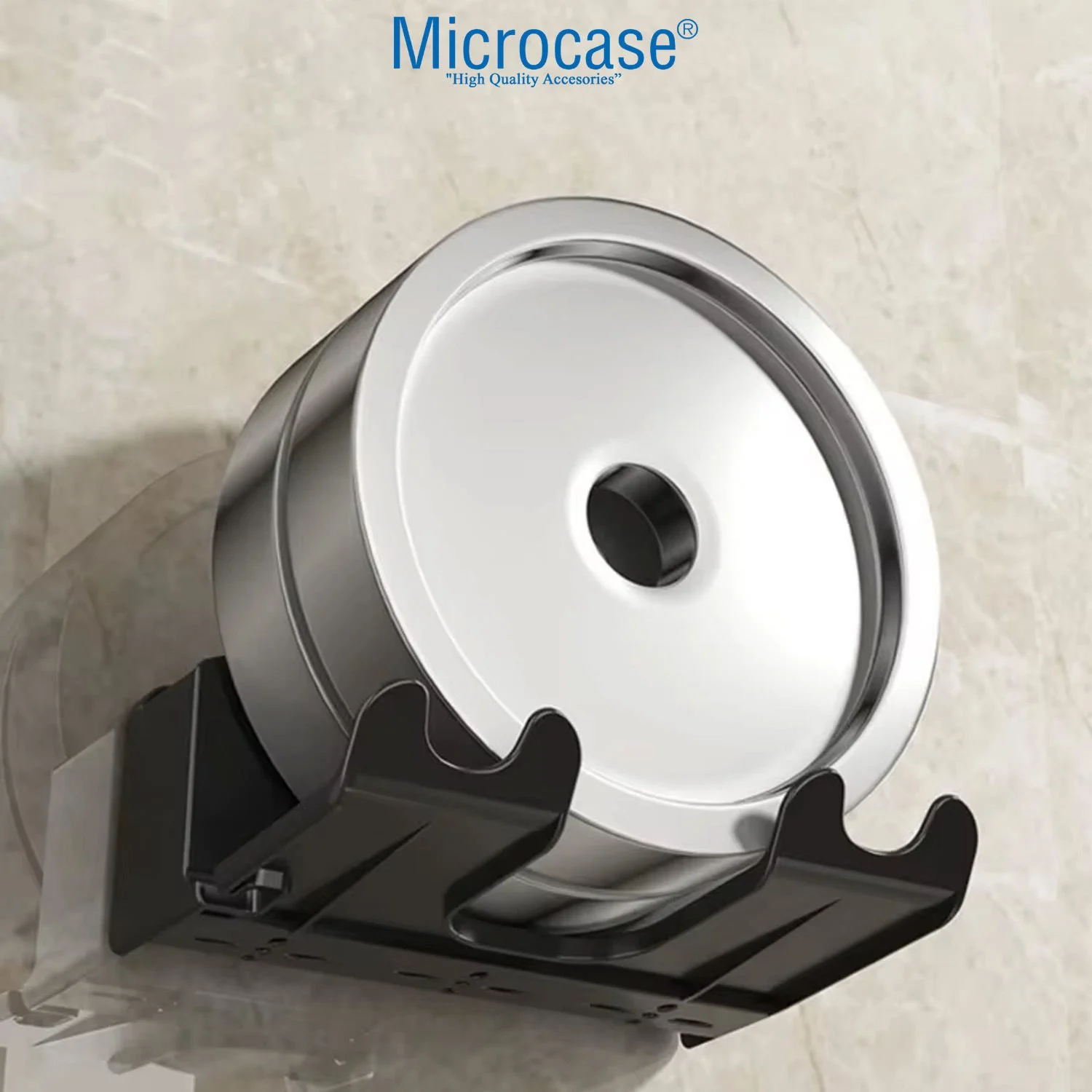 Microcase Saç Kurutma Makinası Ve Banyo Malzemeleri İçin Düzenleyici Askılık - Al5053 Siyah