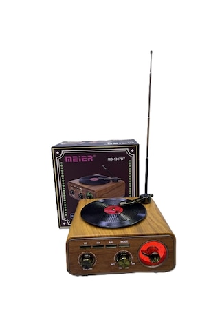 Md-1317bt Bluetooth Nostaljik Tasarım Hoparlör Radyo Plak Çalar Görünümlü Usb, Tf, Aux, Fm/am/sw