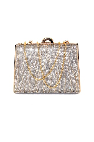 Suyolu Taşlı Gold Abiye Çanta. Abiye Portföy Clutch Davet Gece Çantası Kadın Altın Abiye Taşlı Çanta Gold