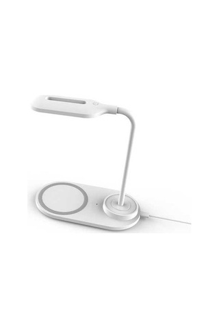 Novahub Şarjlı Dokunmatik Led Masa Lambası - 2 Renk Modu & Ayarlanabilir Boyun, Beyaz/mavi, 10w Kablosuz Şarj